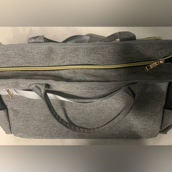 Rabjen Gray Diaper Tote Bag Large Multifunction Travel Baby Bag NWOT - Picture 9 of 11